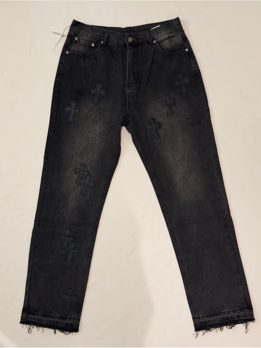 Chrome Hearts Black Cross Patchwork Denim Jeans 32